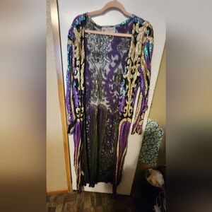 Purple and Gold Abstract Pattern Tunic